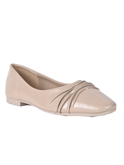 Women, Women Footwear, Beige Ballerinas