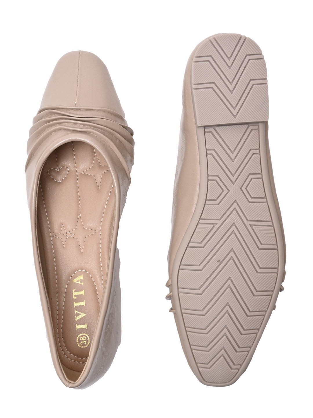 Women Beige Solid Ballerinas