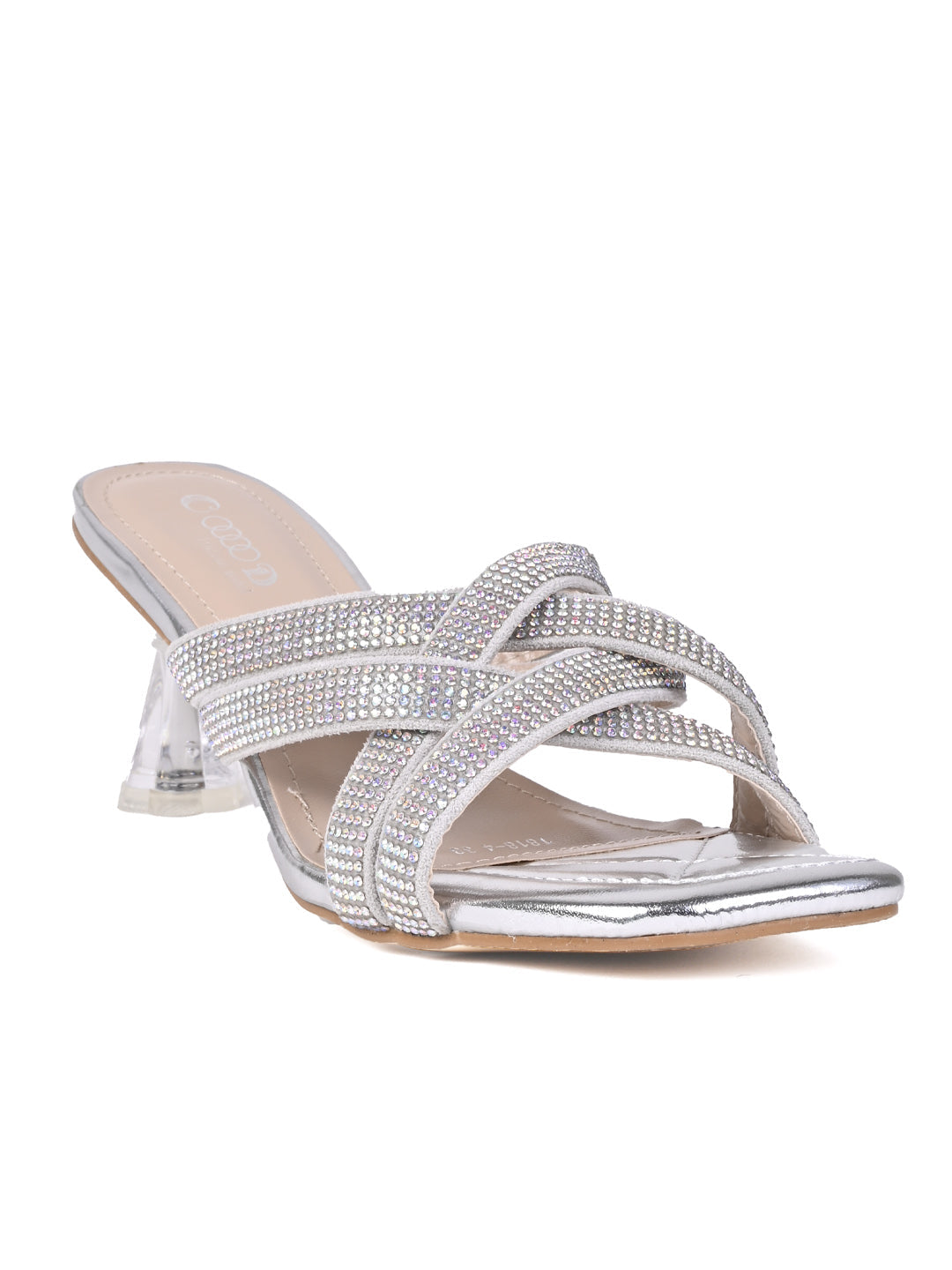 Women, Women Footwear, Silver Sandals