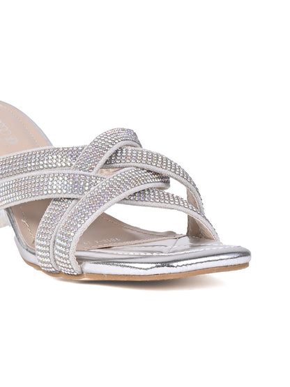 Women, Women Footwear, Silver Sandals