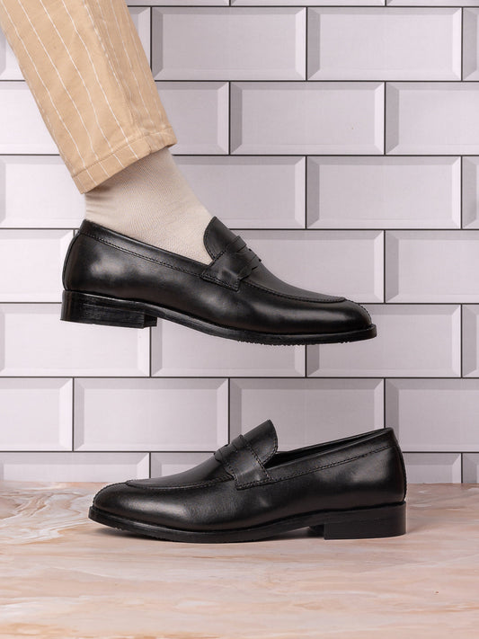 Men, Men Footwear, Black Formal Loafers