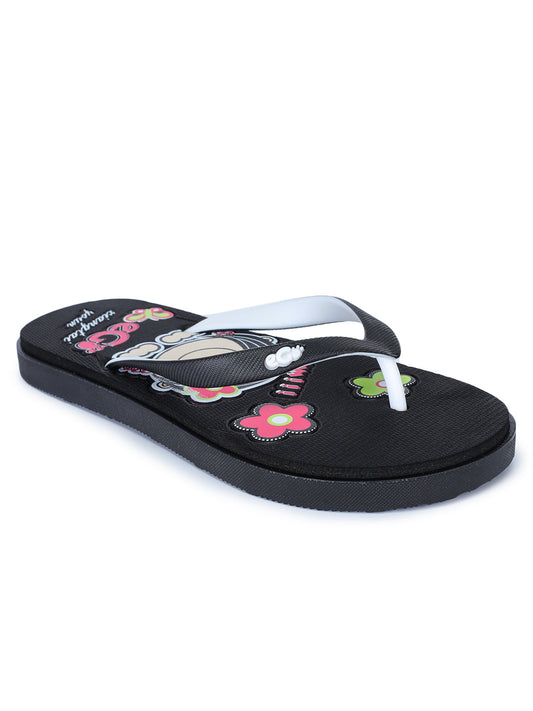 Footwear, Women Footwear, Black Flip-Flops